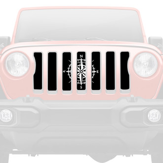 Dirty Acres® - 1-Pc White Compass Style Perforated Main Grille