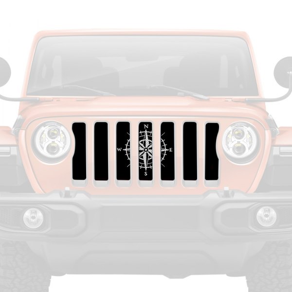 Dirty Acres® - 1-Pc White Compass Style Perforated Main Grille