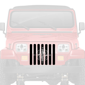 Dirty Acres® - 1-Pc White Compass Style Perforated Main Grille