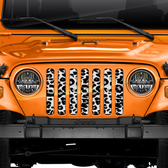 Dirty Acres® - 1-Pc Leopard Print Style White Perforated Main Grille