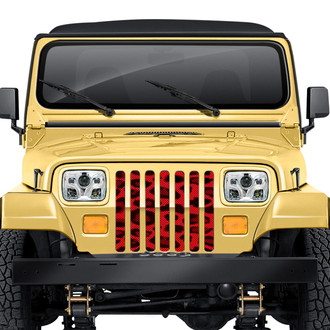 Dirty Acres® - 1-Pc Leopard Print Style Red Perforated Main Grille