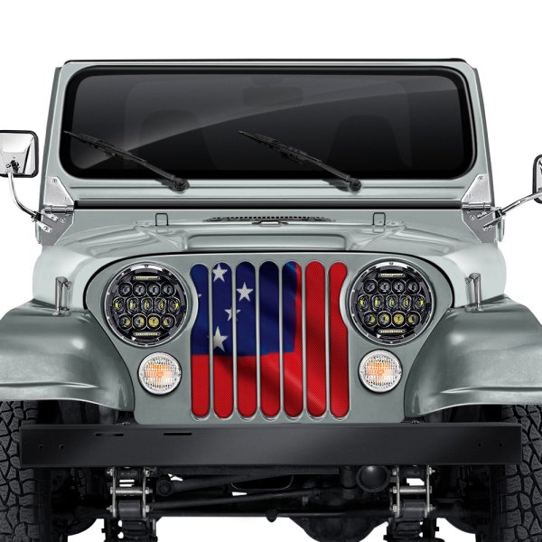 Dirty Acres® - 1-Pc Waving Samoan Flag Style Perforated Main Grille