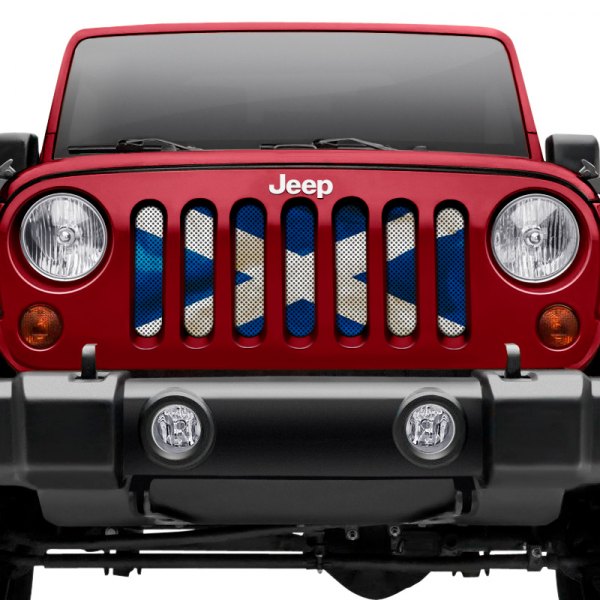 Dirty Acres® - 1-Pc Waving Scotland Flag Style Perforated Main Grille