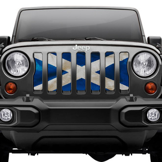Dirty Acres® - 1-Pc Waving Scotland Flag Style Perforated Main Grille
