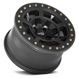 9304 DT-2 Matte Black with Beadlock Ring - Angle View
