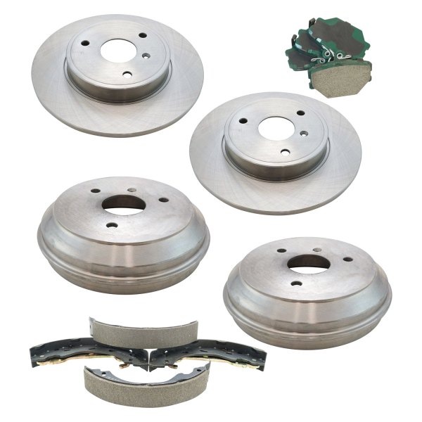 DIY Solutions® - Front and Rear Disc and Drum Brake Kit with Ceramic Pads