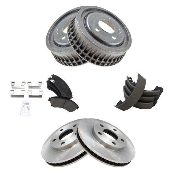 DIY Solutions® - Front and Rear Disc and Drum Brake Kit with Ceramic Pads