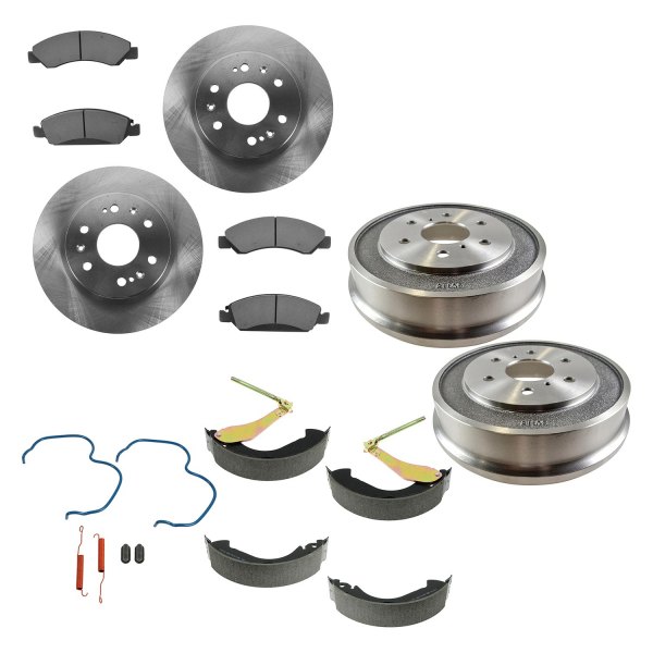 DIY Solutions® - Front and Rear Disc and Drum Brake Kit with Semi-Metallic Pads