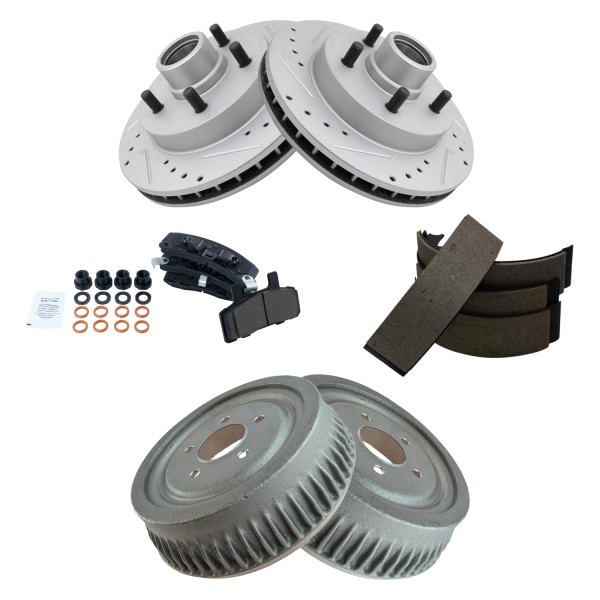 DIY Solutions® - Performance Front Disc and Drum Brake Kit with Ceramic Pads