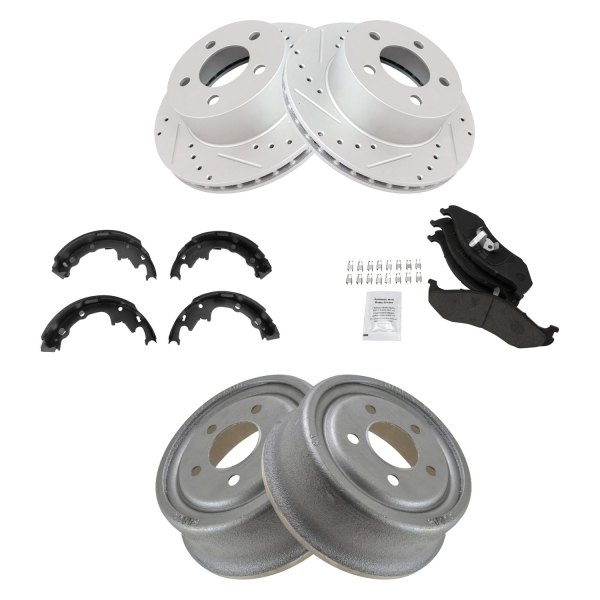 DIY Solutions® - Performance Front and Rear Disc and Drum Brake Kit with Ceramic Pads