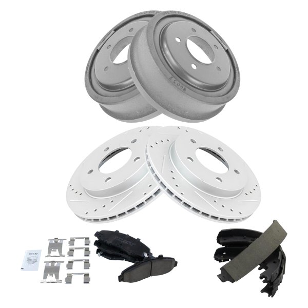DIY Solutions® - Performance Front and Rear Disc and Drum Brake Kit with Ceramic Pads