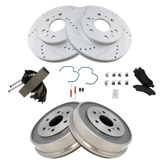 DIY Solutions® - Performance Disc and Drum Brake Kit with Semi-Metallic Pads