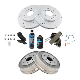 DIY Solutions® - Performance Front and Rear Disc and Drum Brake Kit with Semi-Metallic Pads