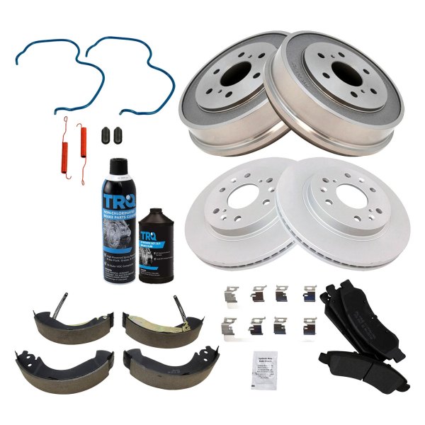 DIY Solutions® - Front and Rear Disc and Drum Brake Kit with Semi-Metallic Pads