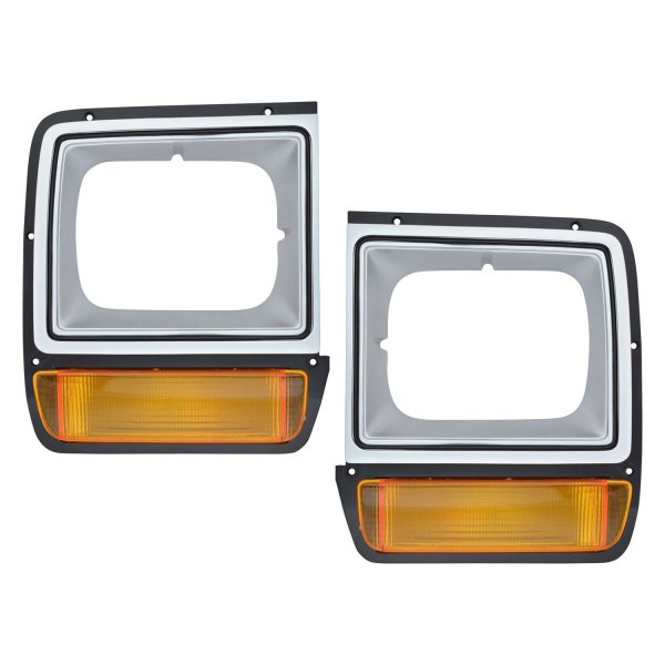 DIY Solutions® - Gray Headlight Bezels with Turn Signal/Parking Lights