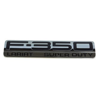 DIY Solutions® - "F-350 Lariat Super Duty" Chrome/Black Fender Emblem