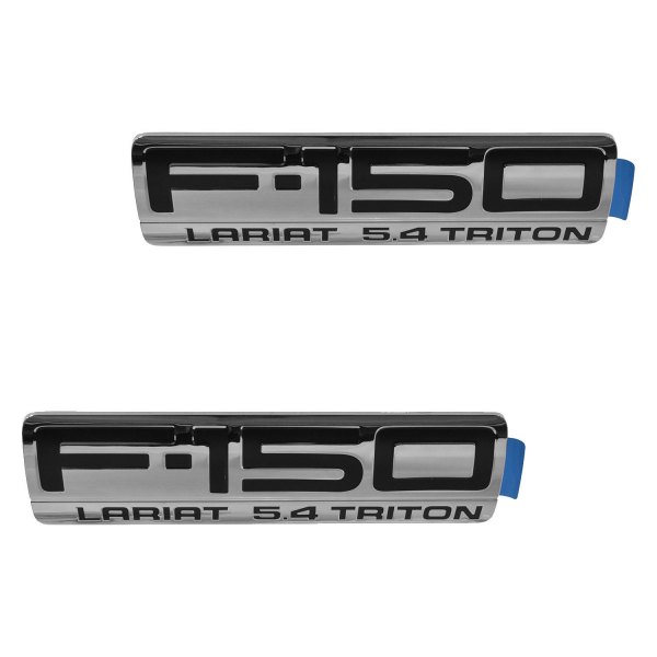 DIY Solutions® - "F-150 Lariat 5.4 Triton" Chrome/Black Fender Emblems