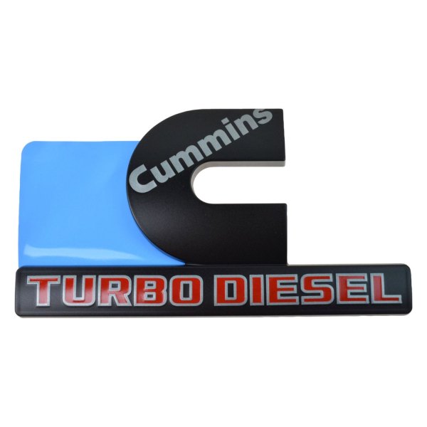 DIY Solutions® - "Cummins Turbo Diesel" Black/Red Fender Emblem