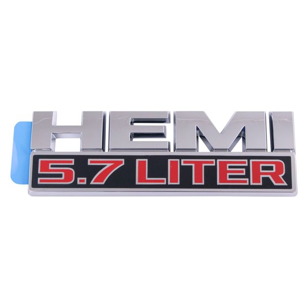 DIY Solutions® - "HEMI 5.7 Liter" Chrome/Black/Red Fender Emblem