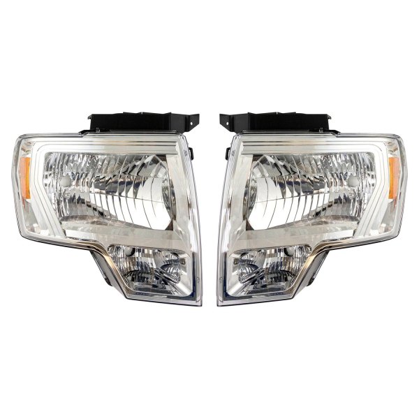 DIY Solutions® - Driver and Passenger Side Chrome Euro Headlights