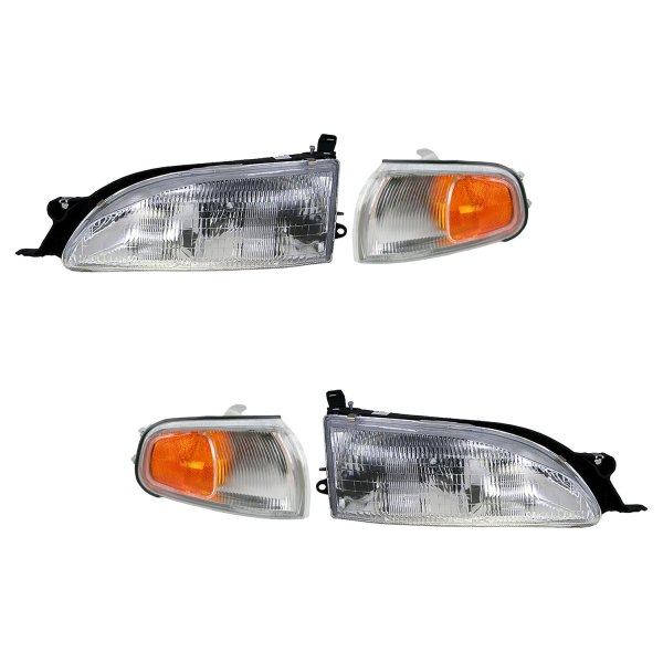 DIY Solutions® - Chrome Factory Style Headlights with Turn Signal/Corner Lights