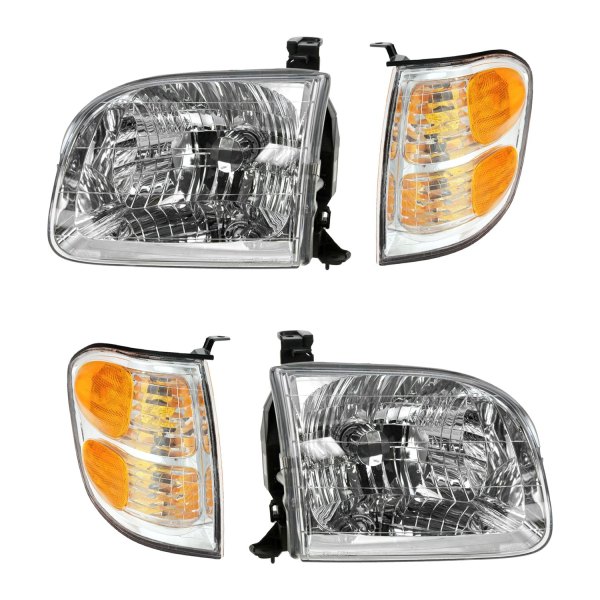 DIY Solutions® - Chrome Factory Style Headlights with Turn Signal/Corner Lights