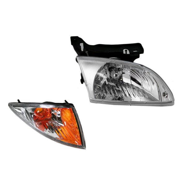 DIY Solutions® - Passenger Side Chrome Factory Style Headlight with Turn Signal/Corner Light
