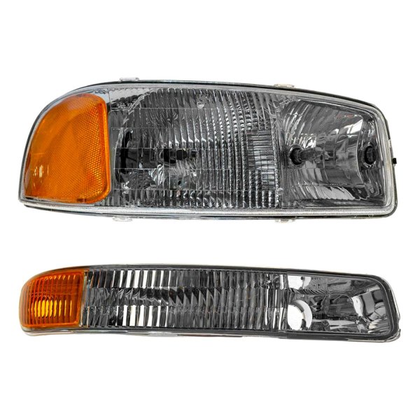 DIY Solutions® - Passenger Side Chrome Factory Style Headlight with Turn Signal/Parking Light