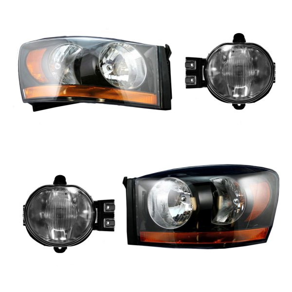 DIY Solutions® - Black Factory Style Headlights with Fog Lights