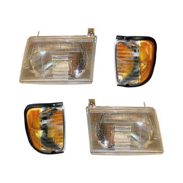 DIY Solutions® - 0 Chrome Factory Style Headlights with Turn Signal/Corner Lights