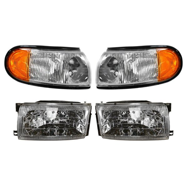 DIY Solutions® - Black Factory Style Headlights with Turn Signal/Corner Lights