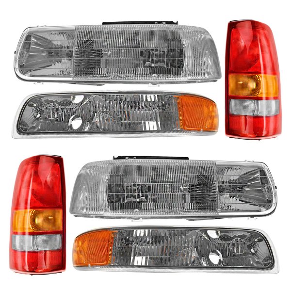 DIY Solutions® - Chrome Factory Style Headlights with Turn Signal/Parking Lights and Tail Lights