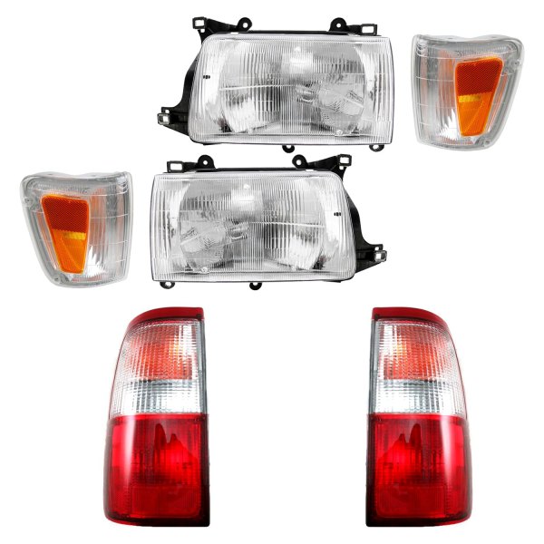 DIY Solutions® - Chrome Factory Style Headlights with Turn Signal/Corner Lights and Tail Lights