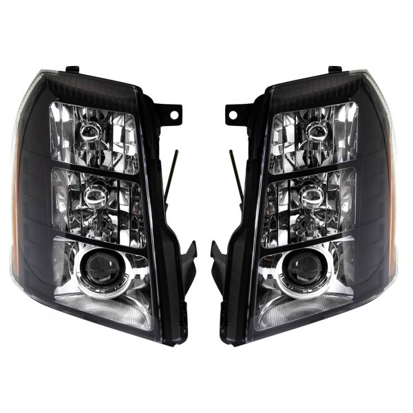 DIY Solutions® - Driver and Passenger Side Black/Chrome Projector Headlights