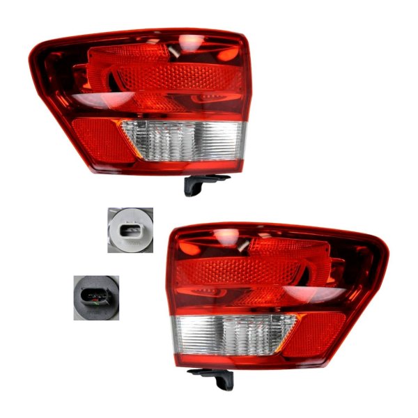 DIY Solutions® - Driver and Passenger Side Outer Replacement Tail Lights, Jeep Grand Cherokee