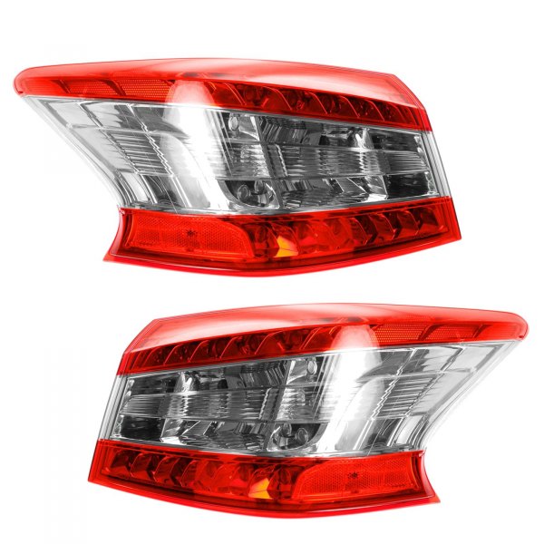 DIY Solutions® - Driver and Passenger Side Outer Replacement Tail Lights, Nissan Sentra