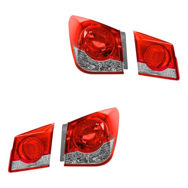 DIY Solutions® - Driver and Passenger Side Inner/Outer Replacement Tail Lights, Chevy Cruze