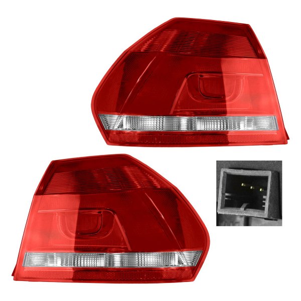 DIY Solutions® - Driver and Passenger Side Outer Replacement Tail Lights, Volkswagen Passat