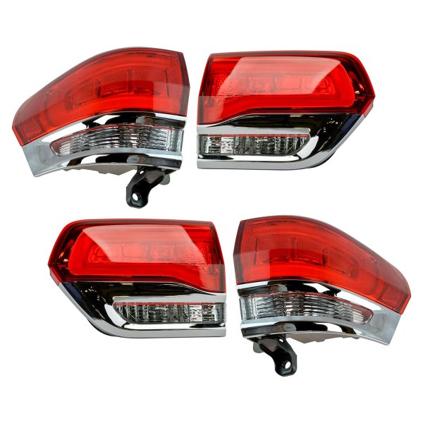 DIY Solutions® - Driver and Passenger Side Inner/Outer Replacement Tail Lights, Jeep Grand Cherokee
