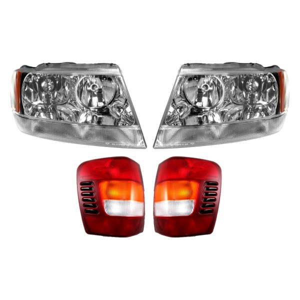 DIY Solutions® - 0 Chrome Factory Style Headlights with Tail Lights