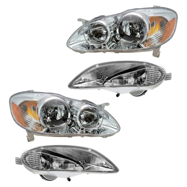 DIY Solutions® - Chrome Factory Style Headlights with Turn Signal/Parking Lights