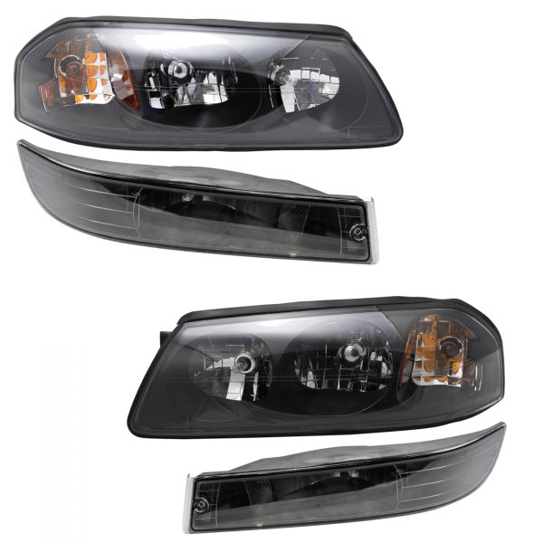 DIY Solutions® - Black Factory Style Headlights with Turn Signal/Parking Lights