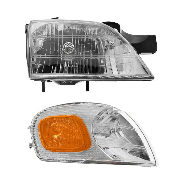 DIY Solutions® - Passenger Side Chrome Factory Style Headlight with Turn Signal/Parking Light