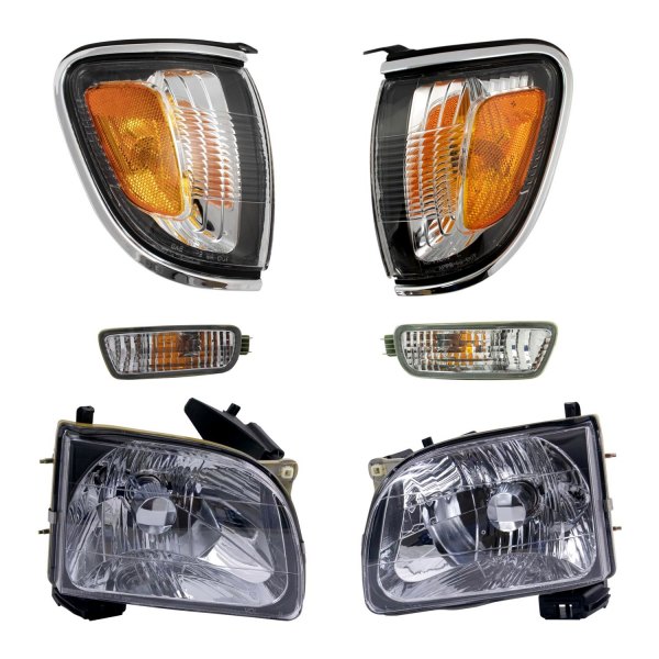 DIY Solutions® - Chrome Factory Style Headlights with Turn Signal/Parking Lights and Corner Lights