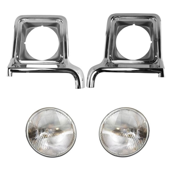 DIY Solutions® - Factory Style 7" Round Chrome Sealed Beam Headlights