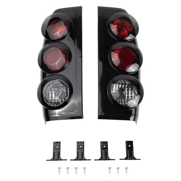 DIY Solutions® - Black Red/Smoke Euro Tail Lights, Nissan Frontier