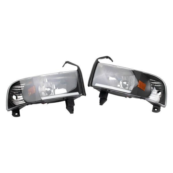 DIY Solutions® - Driver and Passenger Side Black LED DRL Bar Headlights with Turn Signal/Corner Lights
