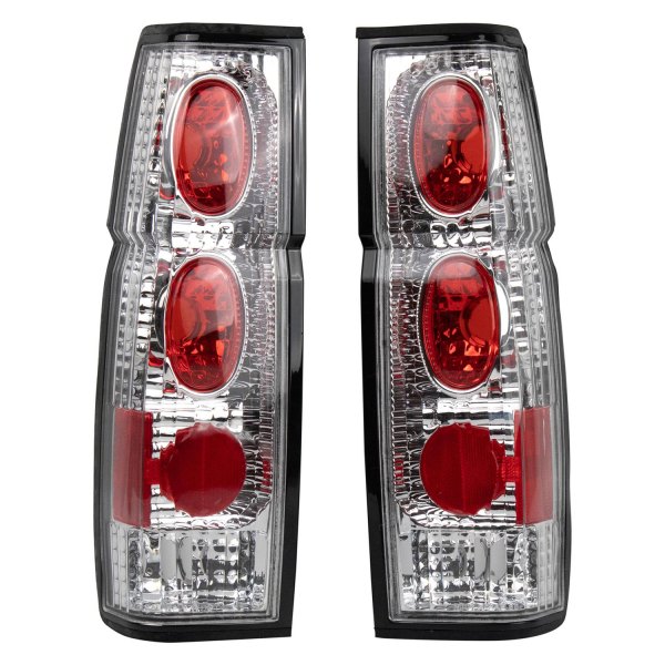 DIY Solutions® - Chrome/Red Euro Tail Lights, Nissan Pick Up