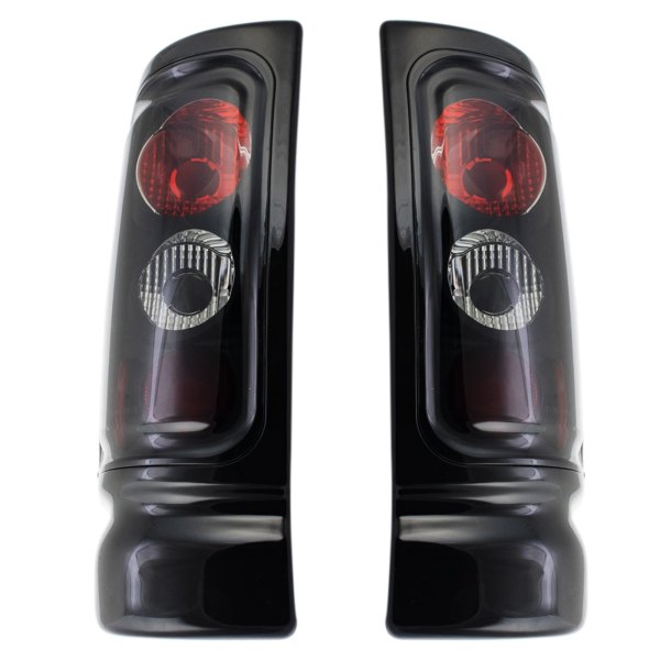 DIY Solutions® - Black/Red Euro Tail Lights, Dodge Ram