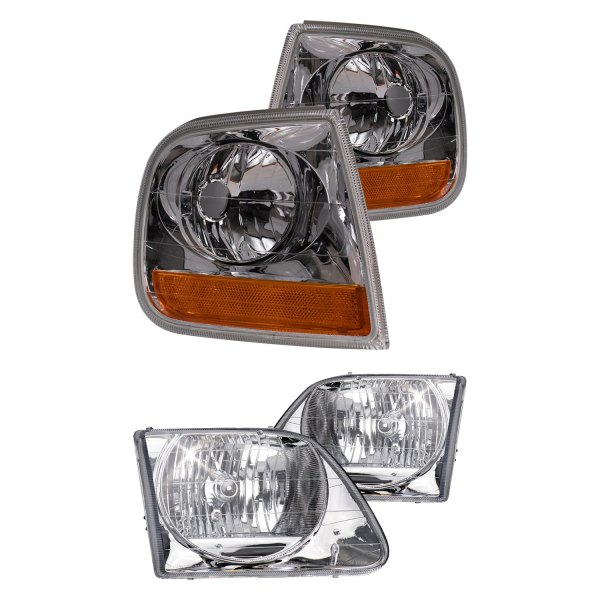 DIY Solutions® - 0 Factory Style Headlights with Turn Signal/Corner Lights